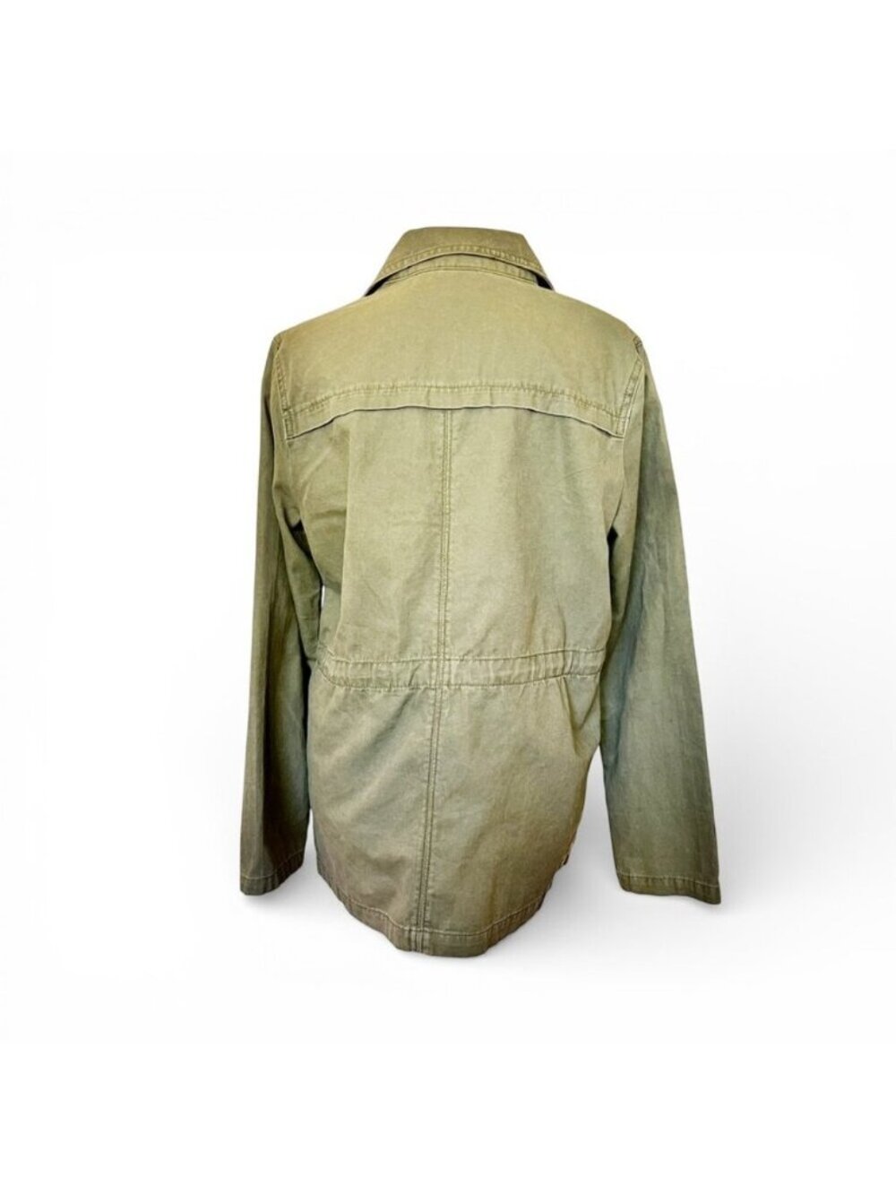 Y2K BP Olive Utility Jacket Boho Soft Grunge Military Edgy Layering Sz S - Picture 4 of 11